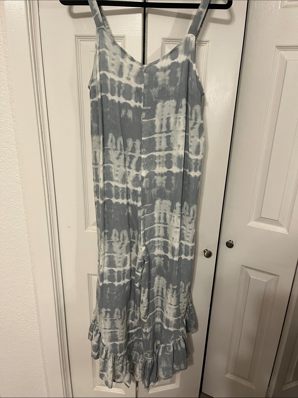 Japna Blue and White Tie-Dye Jumpsuit Romper
